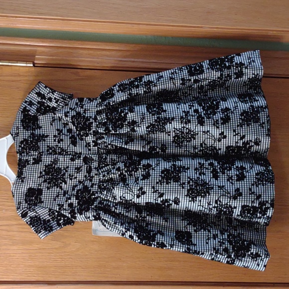 Marmellata Girls 4T fancy dress Gingham checked floral black red bow - Picture 4 of 7